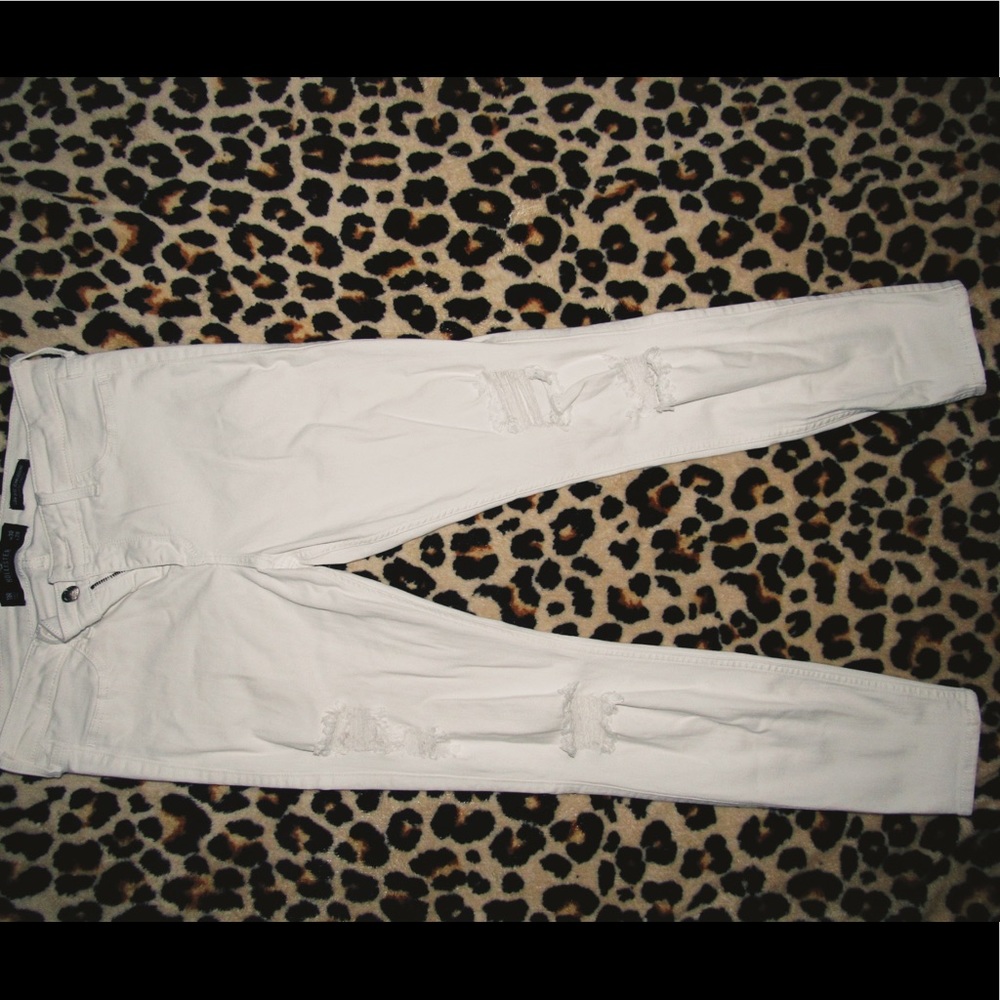 Hollister White Ripped Jeans